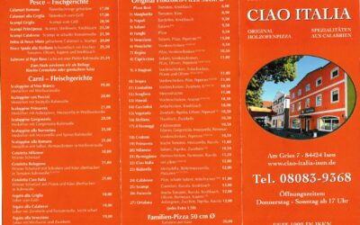 Speisekarte Ciao Italia Isen, Seite 1
